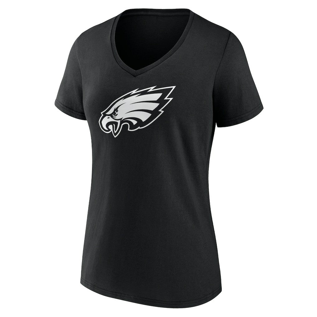 Philadelphia Eagles  Women's Personalized Name & Number Monochrome V-Neck T-Shirt
