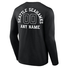 Seattle Seahawks  Personalized Name & Number Monochrome Long Sleeve T-Shirt