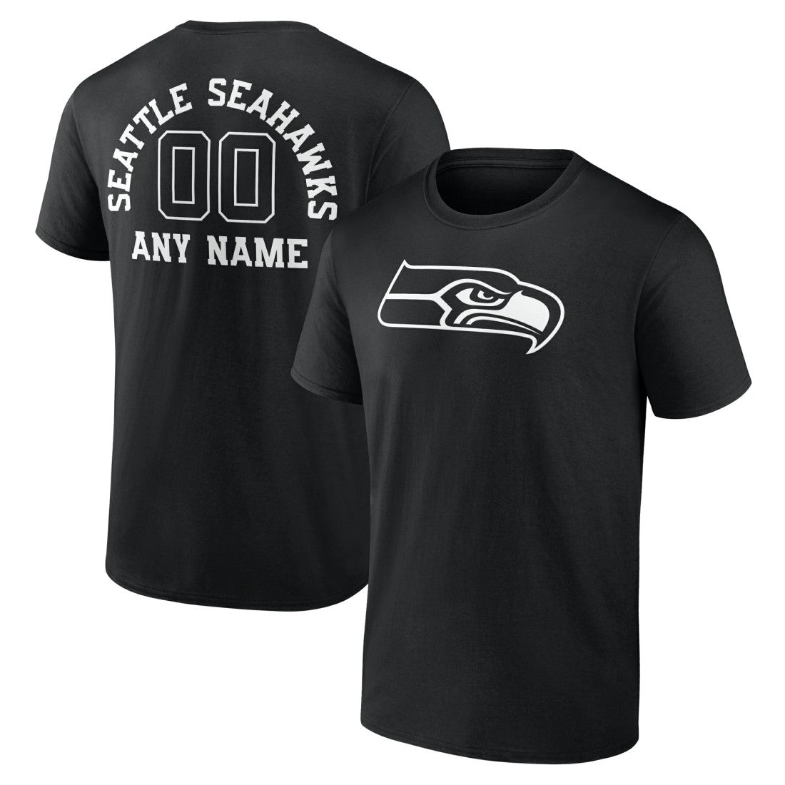 Seattle Seahawks  Personalized Name & Number Monochrome T-Shirt