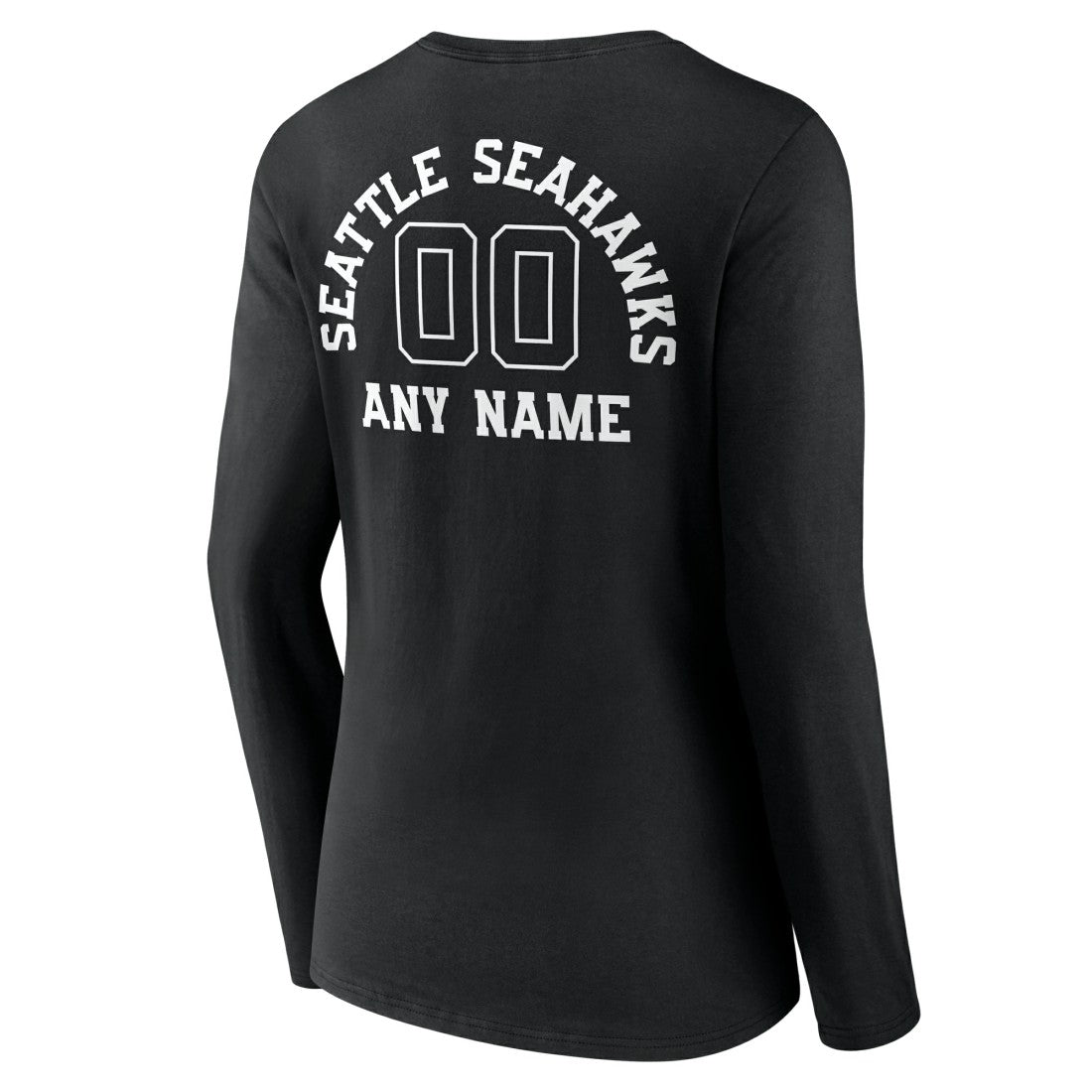 Seattle Seahawks  Women's Personalized Name & Number Monochrome Long Sleeve V-Neck T-Shirt