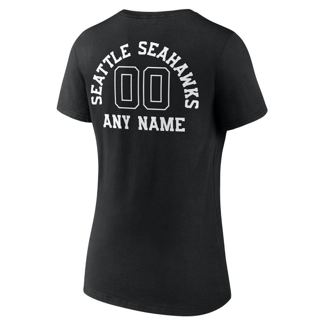 Seattle Seahawks  Women's Personalized Name & Number Monochrome V-Neck T-Shirt