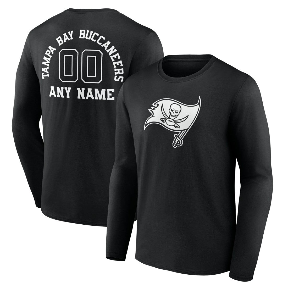 Tampa Bay Buccaneers  Personalized Name & Number Monochrome Long Sleeve T-Shirt