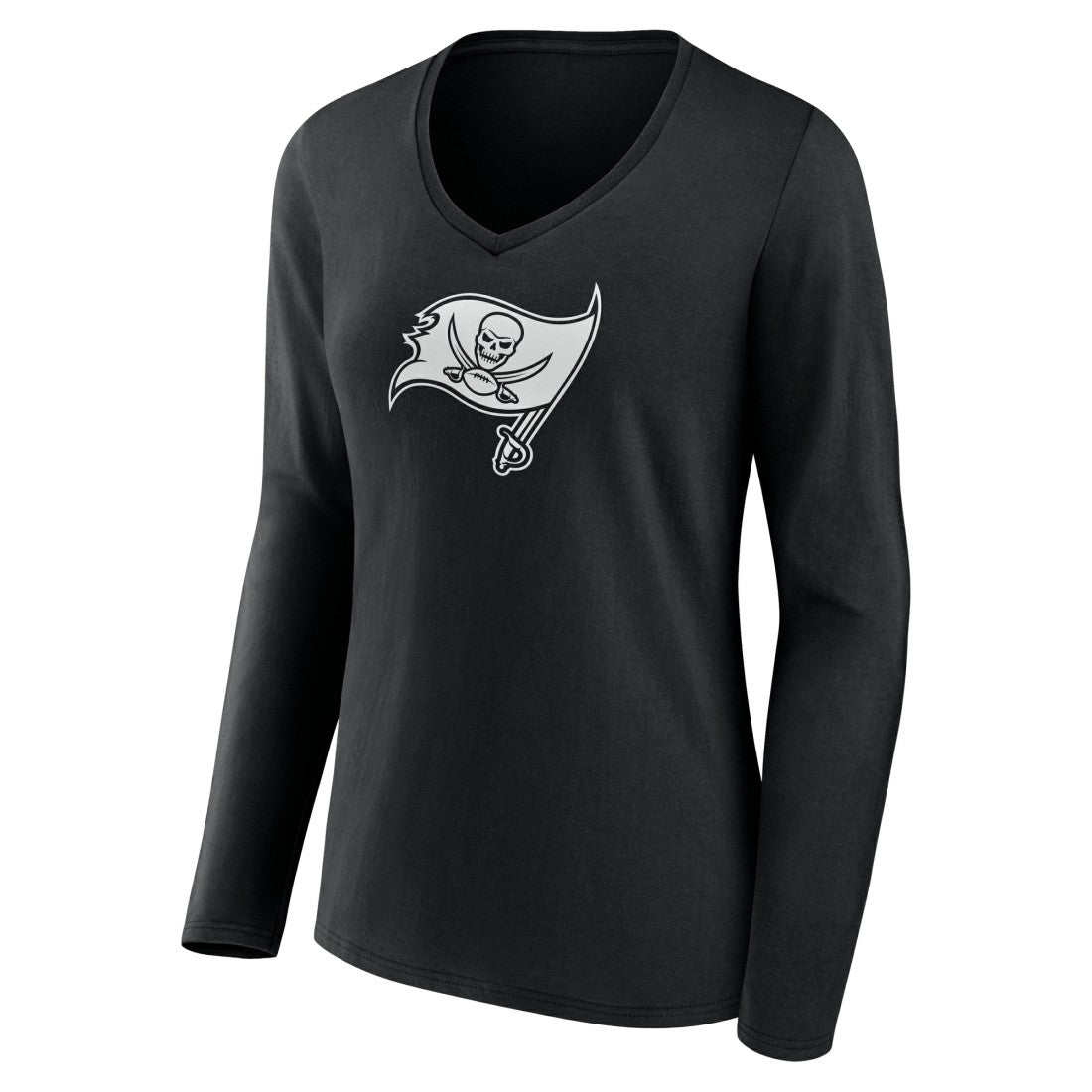 Tampa Bay Buccaneers  Women's Personalized Name & Number Monochrome Long Sleeve V-Neck T-Shirt