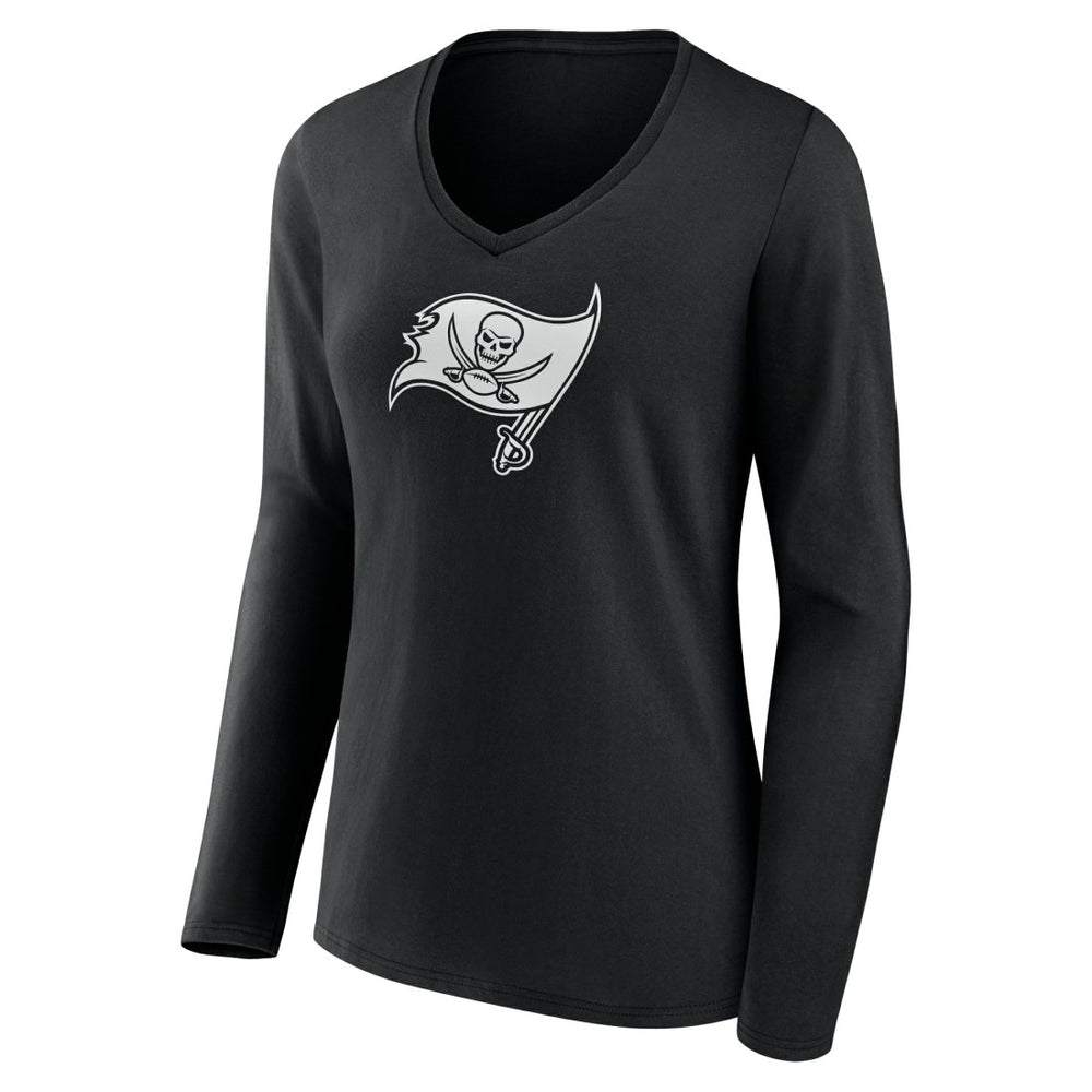 Tampa Bay Buccaneers  Women's Personalized Name & Number Monochrome Long Sleeve V-Neck T-Shirt