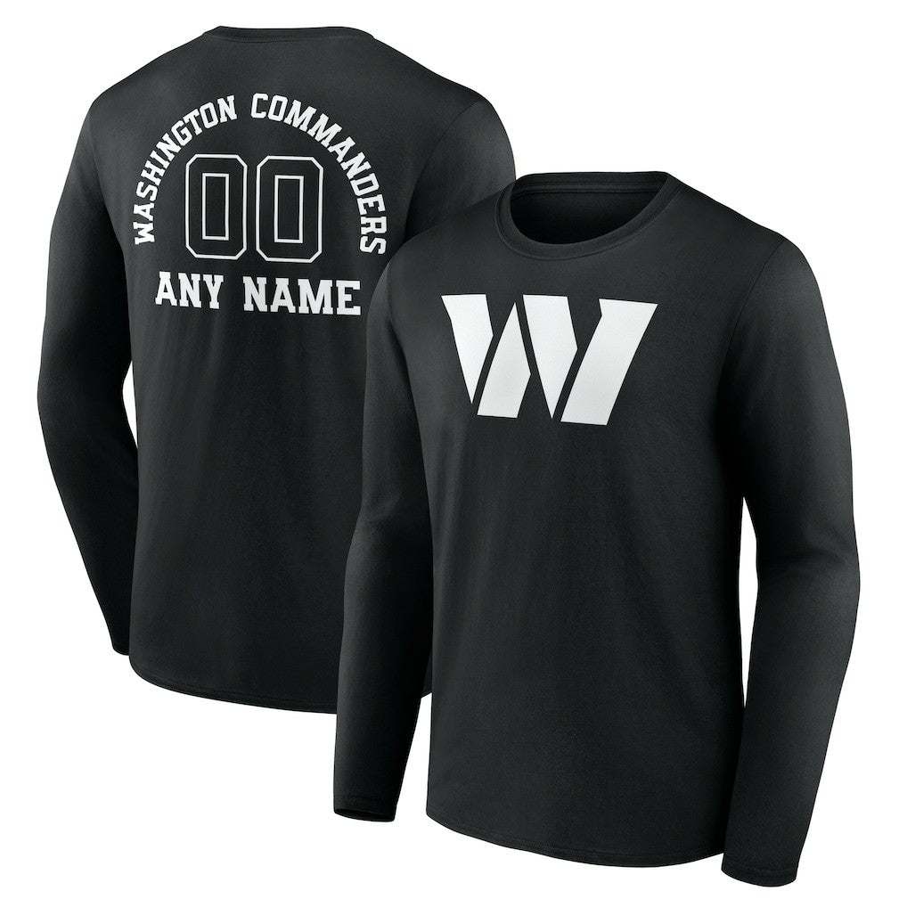 Washington Commanders  Personalized Name & Number Monochrome Long Sleeve T-Shirt