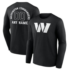 Washington Commanders  Personalized Name & Number Monochrome Long Sleeve T-Shirt
