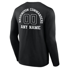 Washington Commanders  Personalized Name & Number Monochrome Long Sleeve T-Shirt
