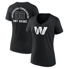 Washington Commanders  Women's Personalized Name & Number Monochrome V-Neck T-Shirt