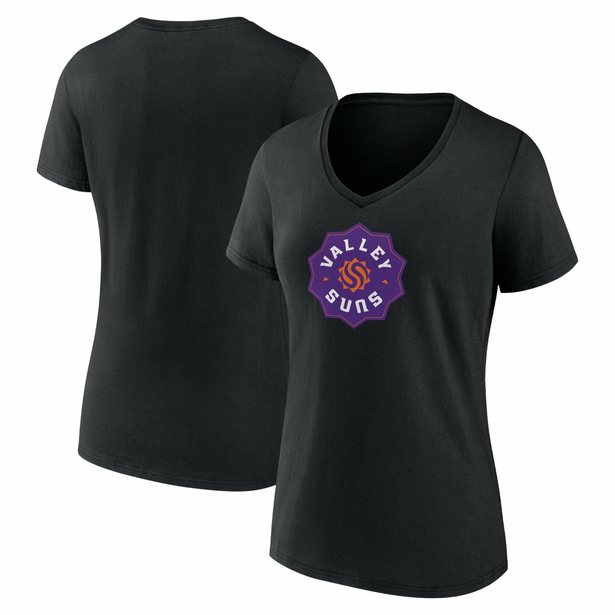 Valley Suns Women's Primary Logo V-Neck T-Shirt New