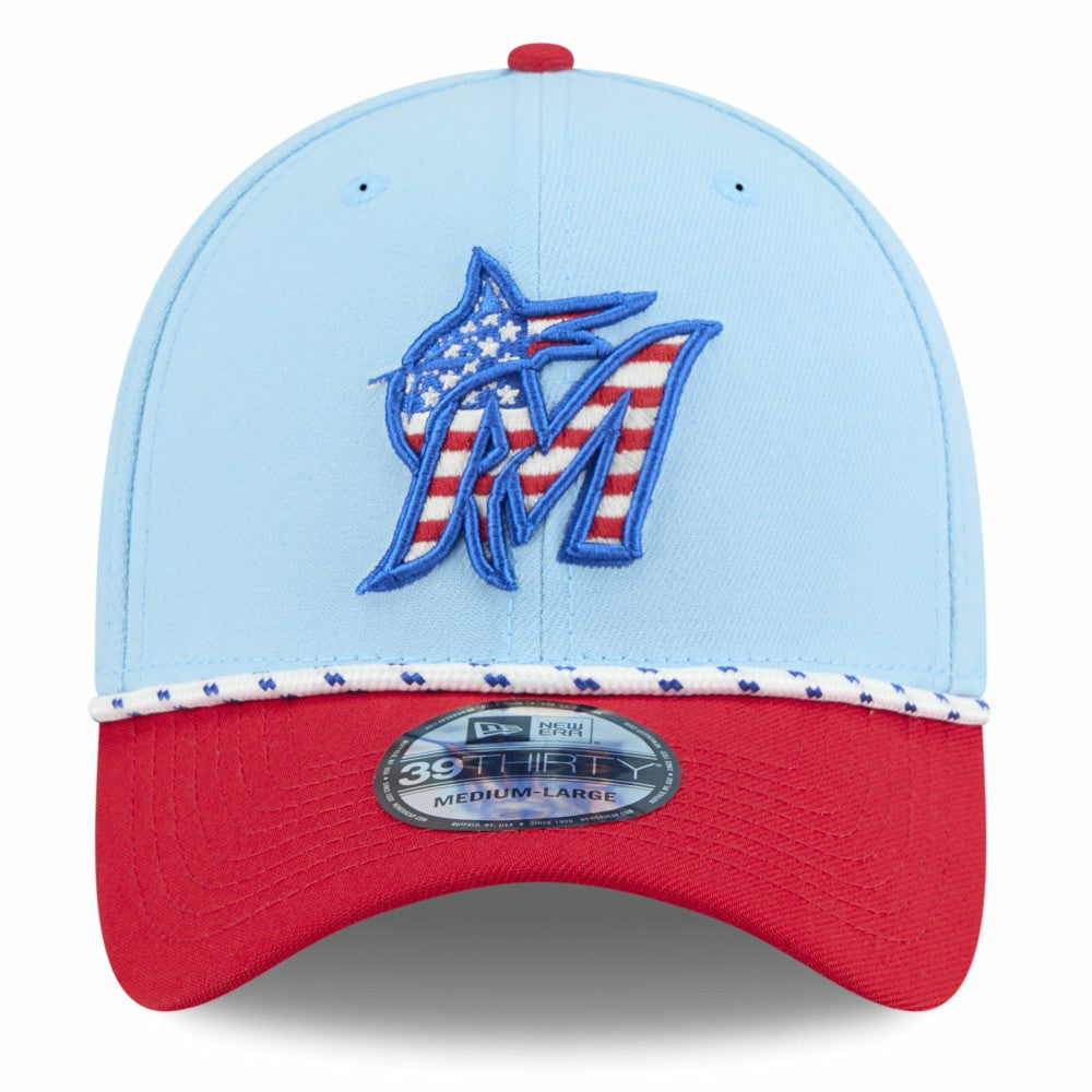 Miami Marlins New Era 2025 Fourth of July 39THIRTY Flex Hat | MLB Online