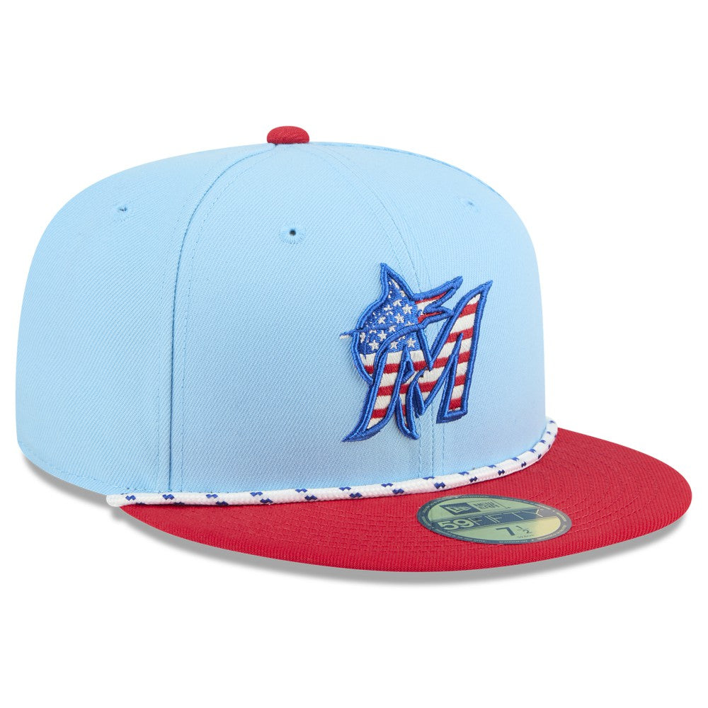 Miami Marlins New Era 2025 Fourth of July 59FIFTY Fitted Hat | MLB Sale