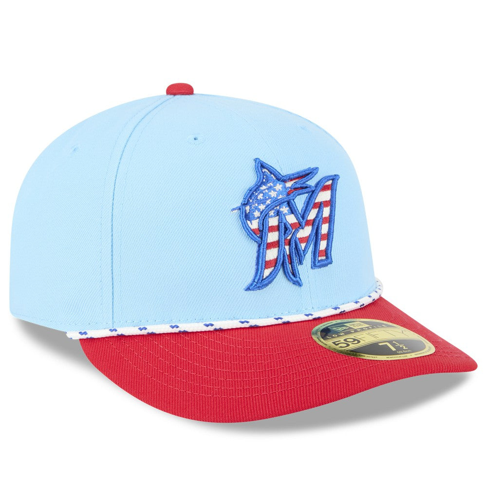 Miami Marlins New Era 2025 Fourth of July Low Profile 59FIFTY Fitted Hat | MLB Near me