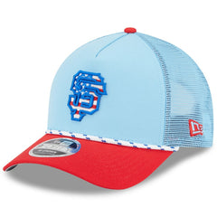 San Francisco Giants New Era 2025 Fourth of July 9FORTY A-Frame M-Crown Adjustable Trucker Hat | MLB US