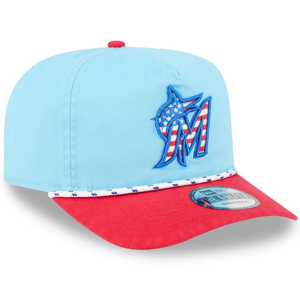 Miami Marlins New Era 2025 Fourth of July Golfer Snapback Hat | MLB Sale