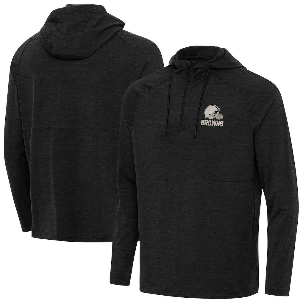 Cleveland Browns  Antigua Spikes Raglan Quarter-Zip Hoodie