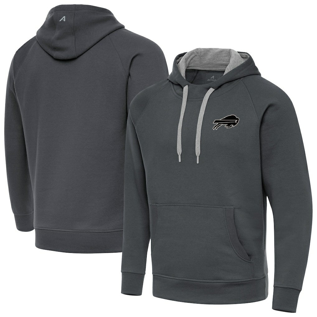 Buffalo Bills  Antigua Brushed Carbon Victory Pullover Hoodie