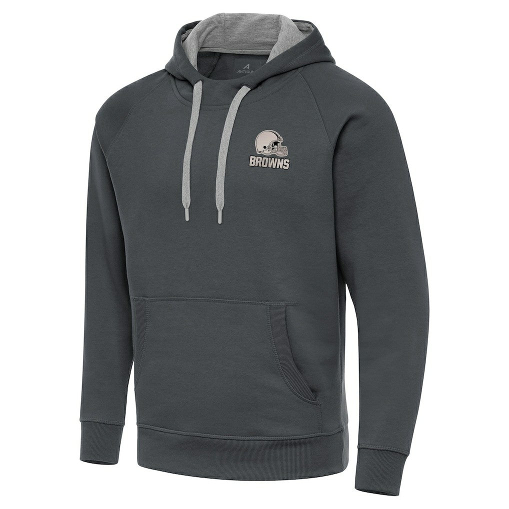 Cleveland Browns  Antigua Brushed Carbon Victory Pullover Hoodie