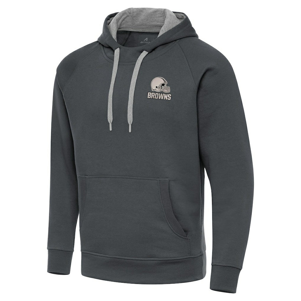 Cleveland Browns  Antigua Brushed Carbon Victory Pullover Hoodie
