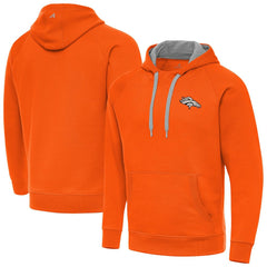 Denver Broncos  Antigua Brushed Carbon Victory Pullover Hoodie