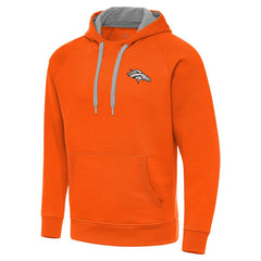 Denver Broncos  Antigua Brushed Carbon Victory Pullover Hoodie