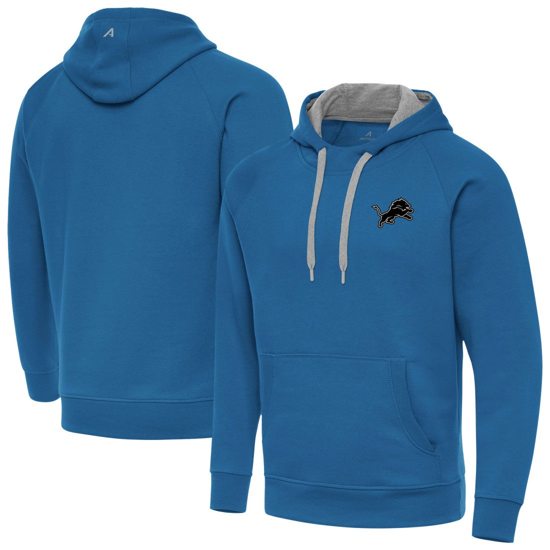Detroit Lions  Antigua Brushed Carbon Victory Pullover Hoodie