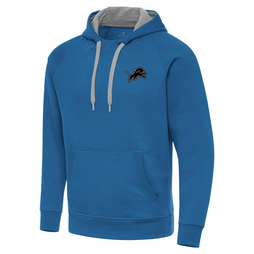 Detroit Lions  Antigua Brushed Carbon Victory Pullover Hoodie