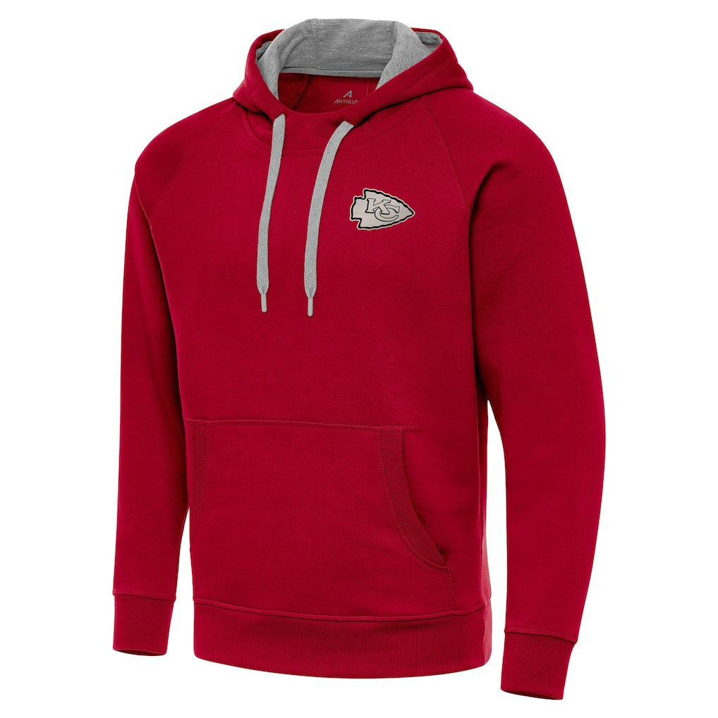 Kansas City Chiefs  Antigua Brushed Carbon Victory Pullover Hoodie