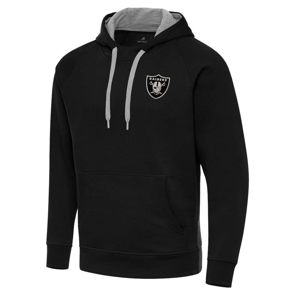 Las Vegas Raiders  Antigua Brushed Carbon Victory Pullover Hoodie