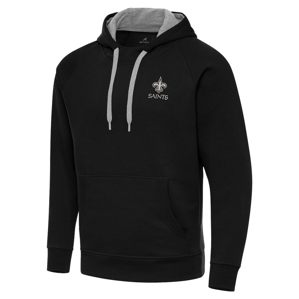 New Orleans Saints  Antigua Brushed Carbon Victory Pullover Hoodie