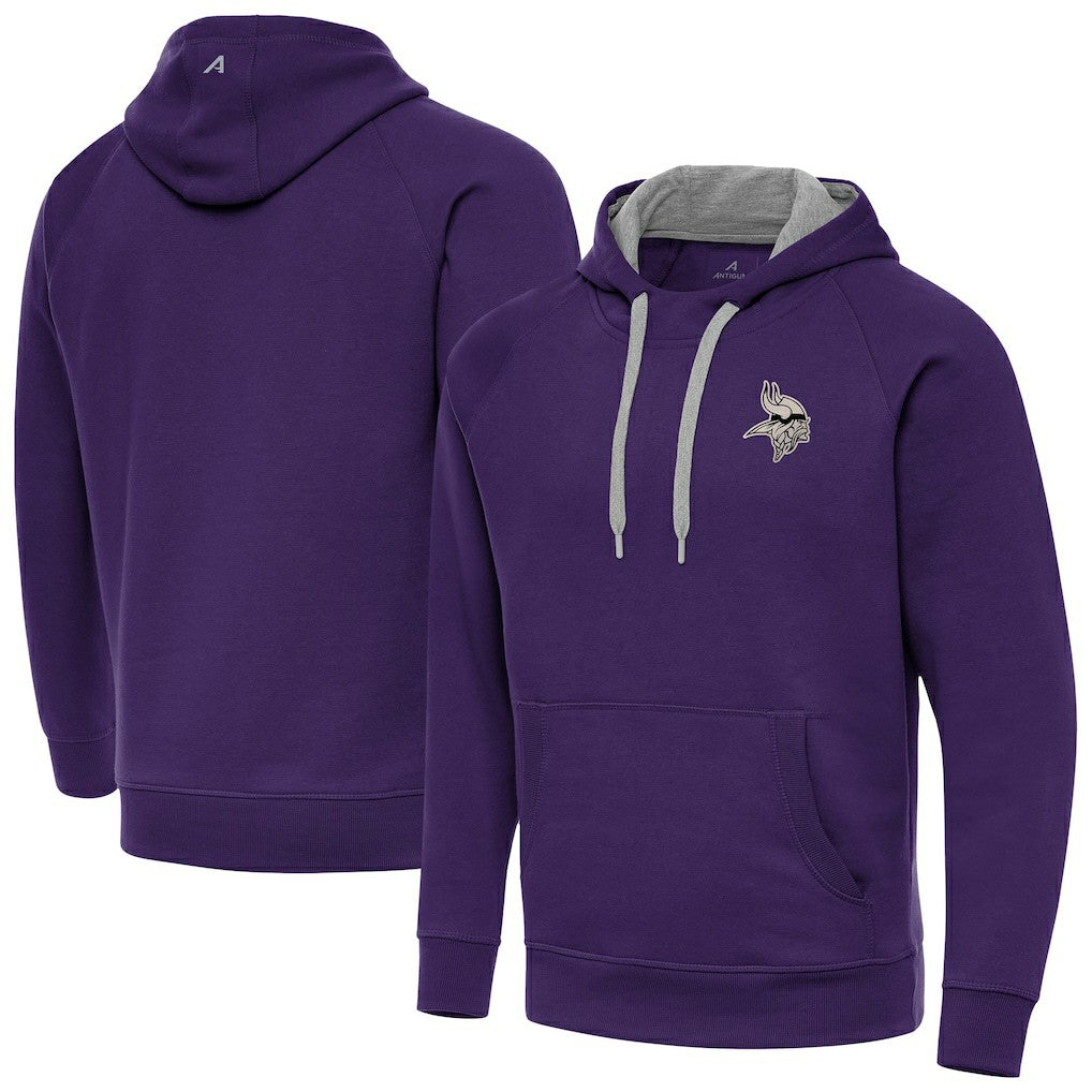 Minnesota Vikings  Antigua Brushed Carbon Victory Pullover Hoodie