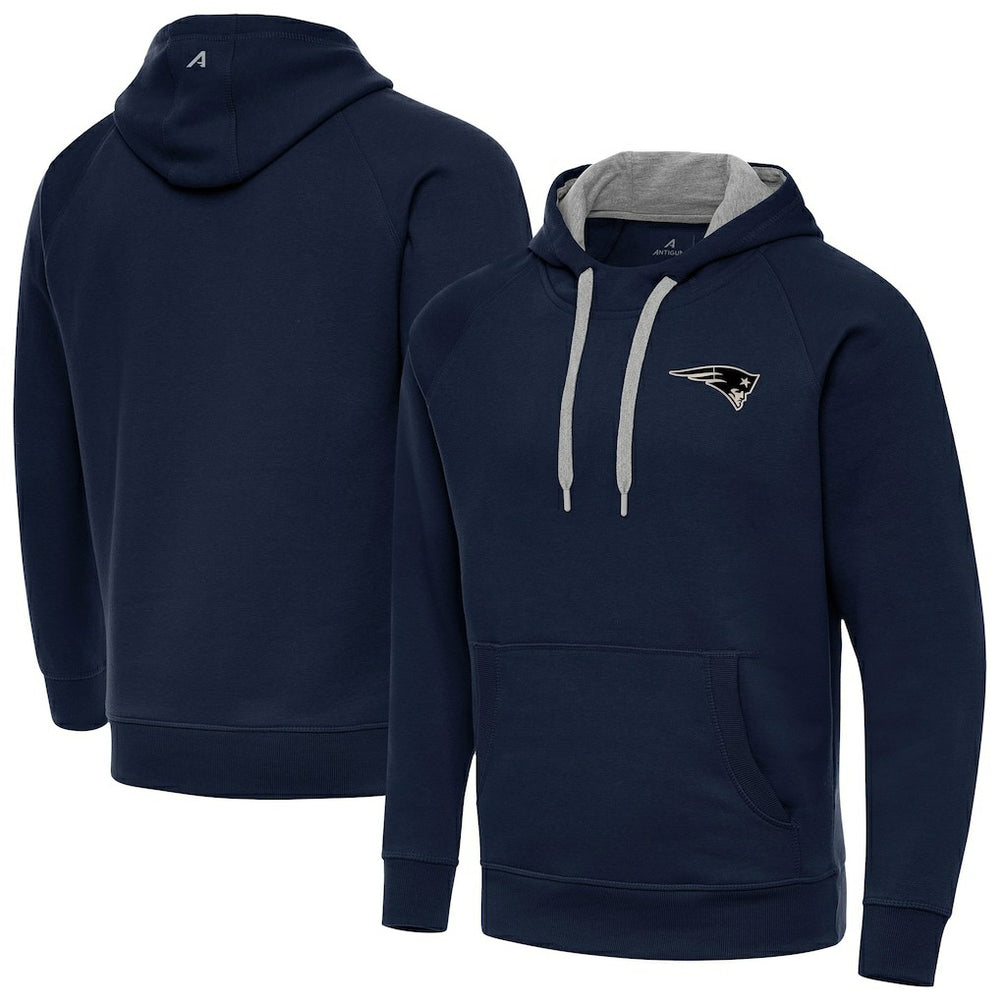 New England Patriots  Antigua Brushed Carbon Victory Pullover Hoodie