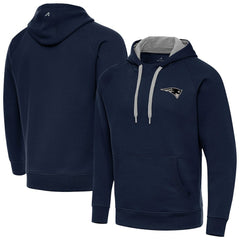 New England Patriots  Antigua Brushed Carbon Victory Pullover Hoodie