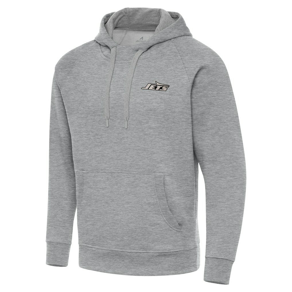 New York Jets  Antigua Brushed Carbon Victory Pullover Hoodie