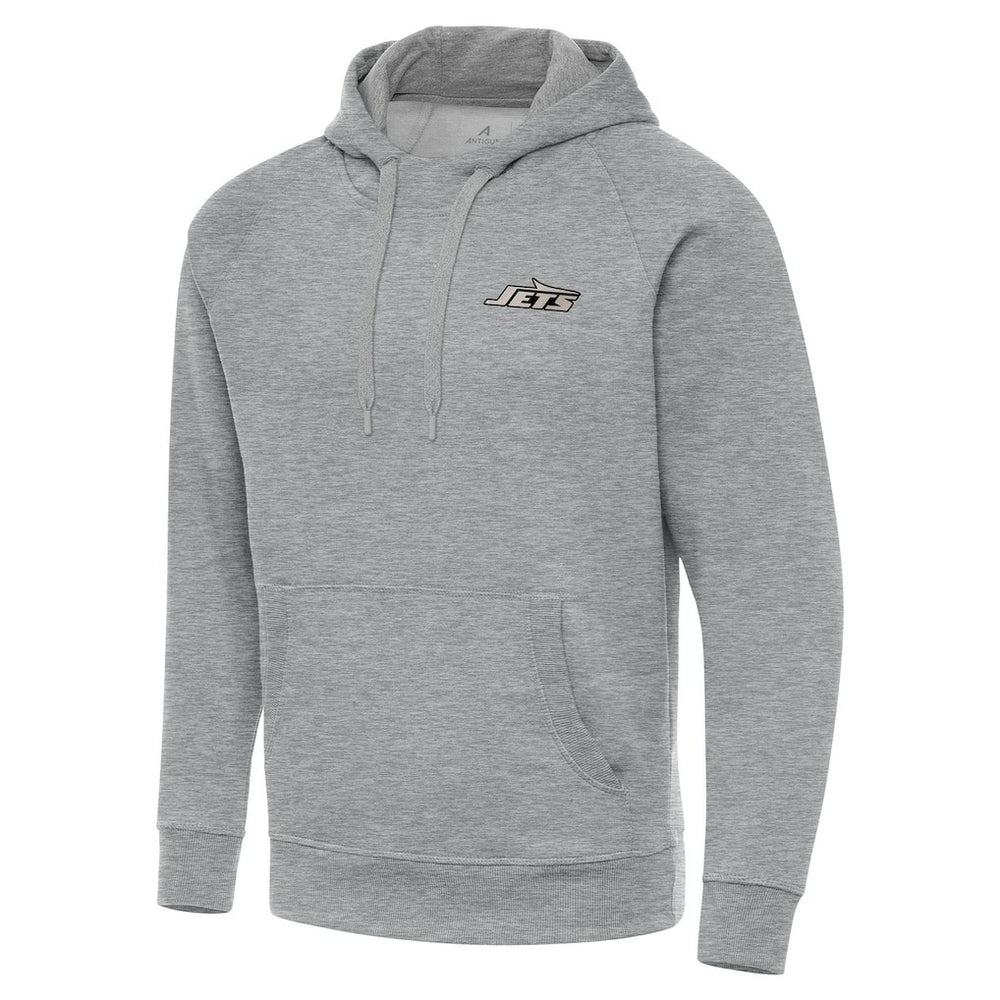 New York Jets  Antigua Brushed Carbon Victory Pullover Hoodie
