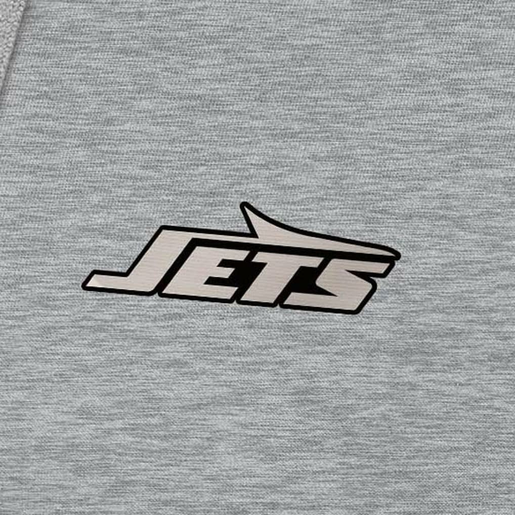New York Jets  Antigua Brushed Carbon Victory Pullover Hoodie