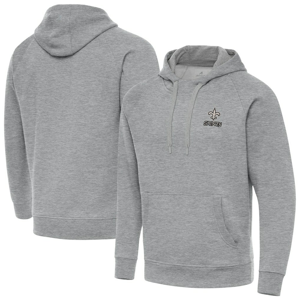 New Orleans Saints  Antigua Brushed Carbon Victory Pullover Hoodie