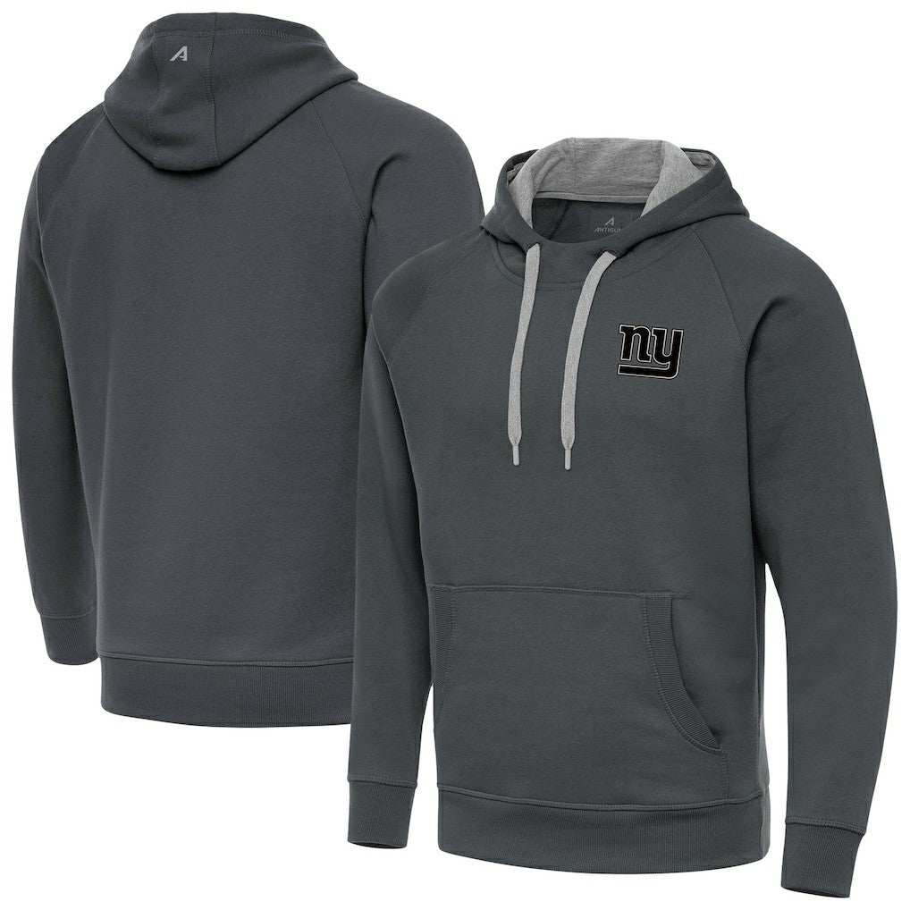 New York Giants  Antigua Brushed Carbon Victory Pullover Hoodie