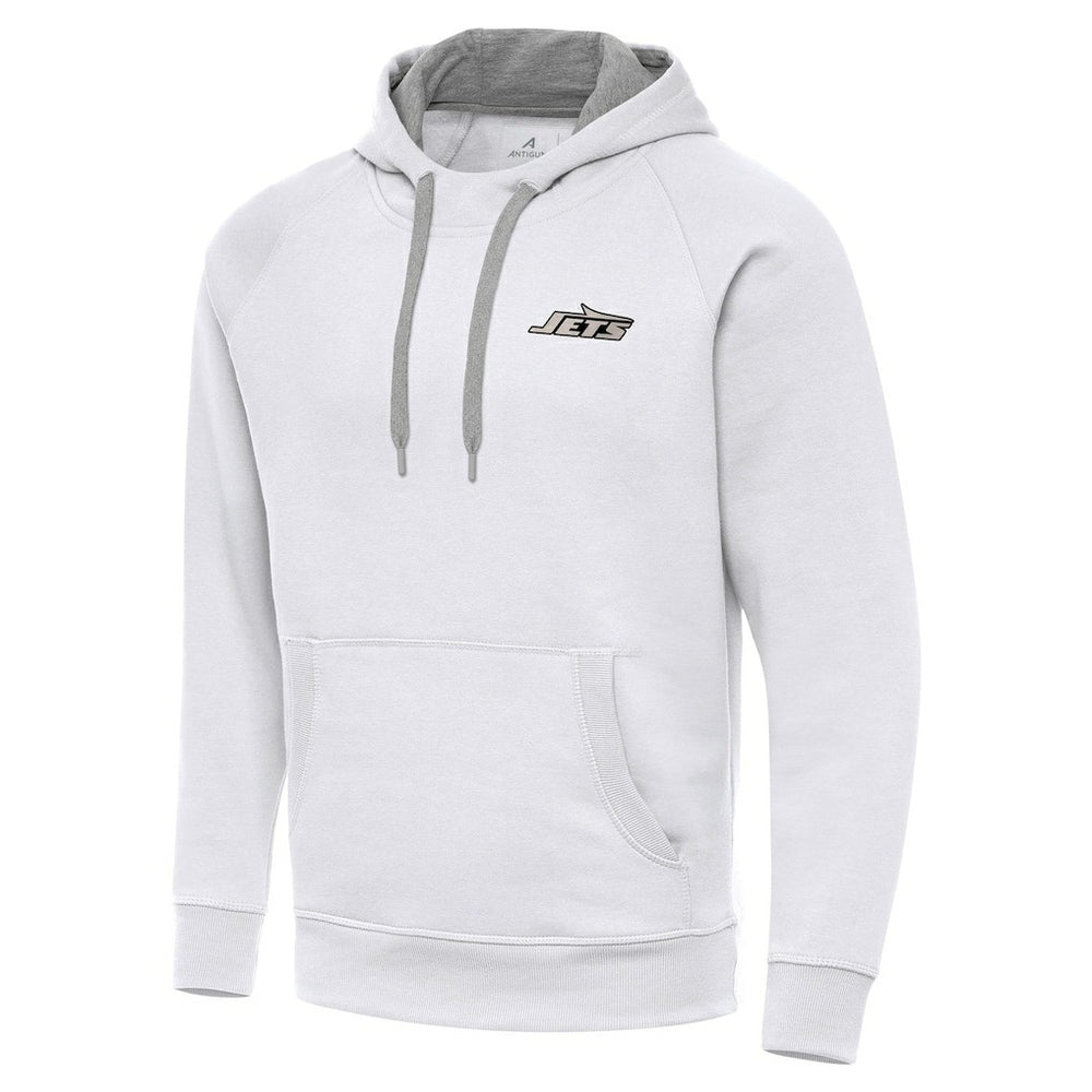 New York Jets  Antigua Brushed Carbon Victory Pullover Hoodie