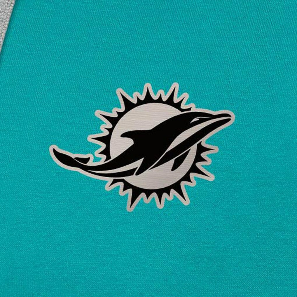 Miami Dolphins  Antigua Brushed Carbon Victory Pullover Hoodie