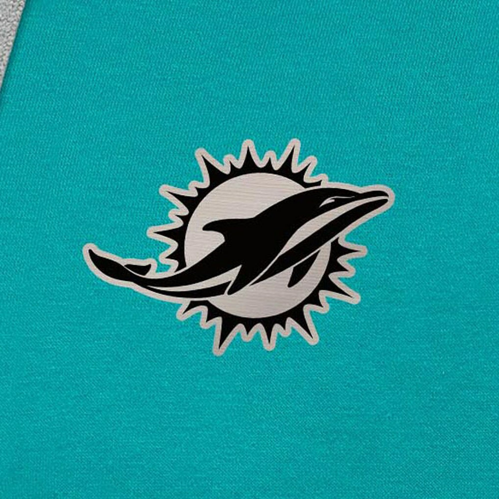 Miami Dolphins  Antigua Brushed Carbon Victory Pullover Hoodie