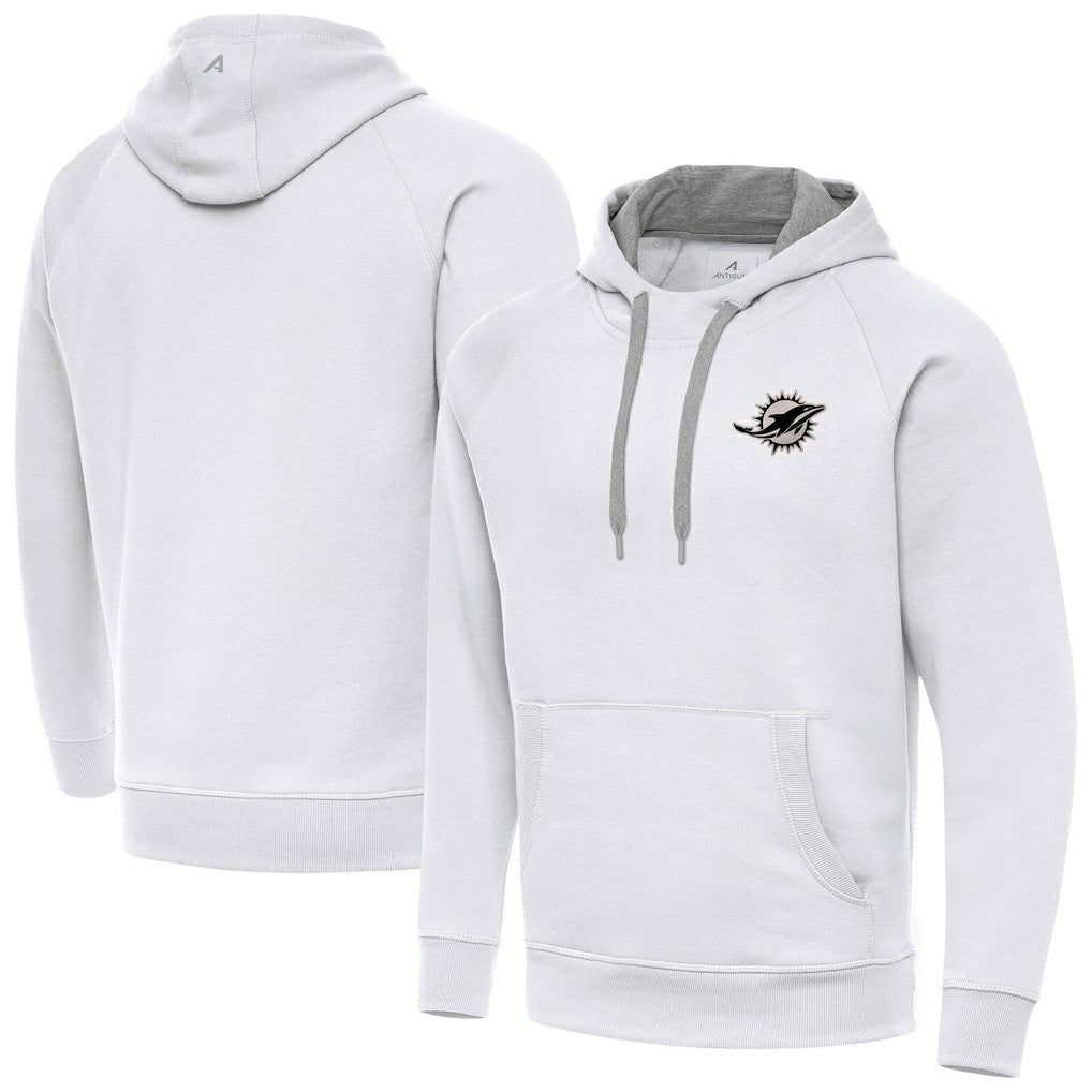 Miami Dolphins  Antigua Brushed Carbon Victory Pullover Hoodie