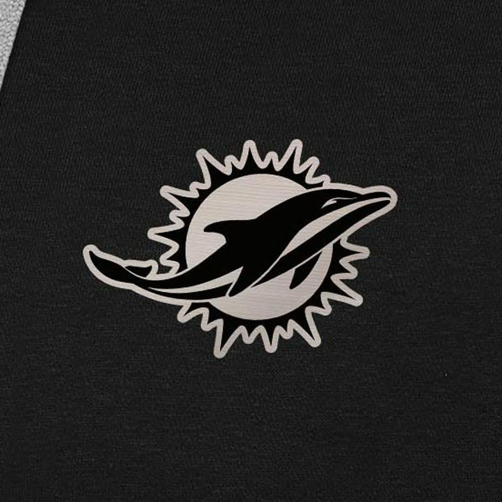 Miami Dolphins  Antigua Brushed Carbon Victory Pullover Hoodie