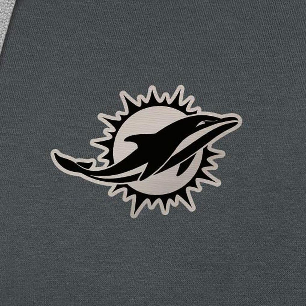 Miami Dolphins  Antigua Brushed Carbon Victory Pullover Hoodie