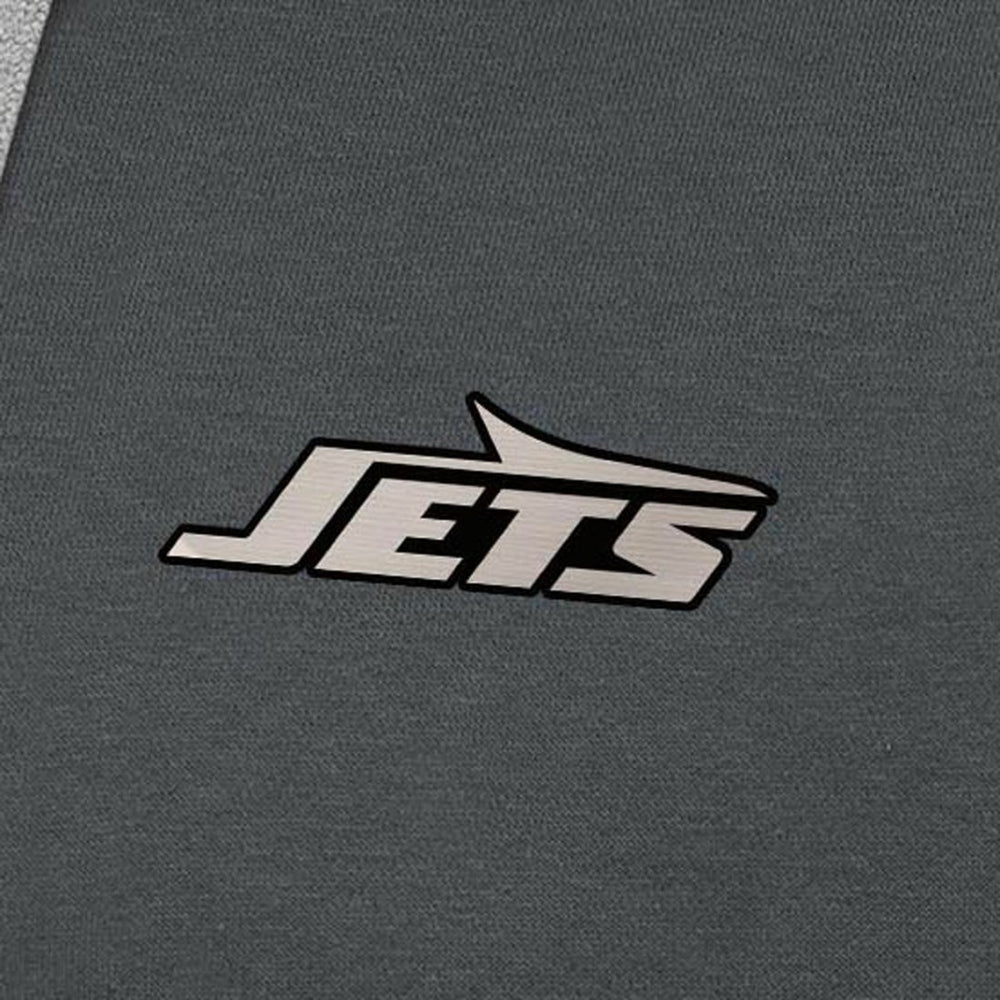 New York Jets  Antigua Brushed Carbon Victory Pullover Hoodie