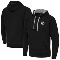 Pittsburgh Steelers  Antigua Brushed Carbon Victory Pullover Hoodie