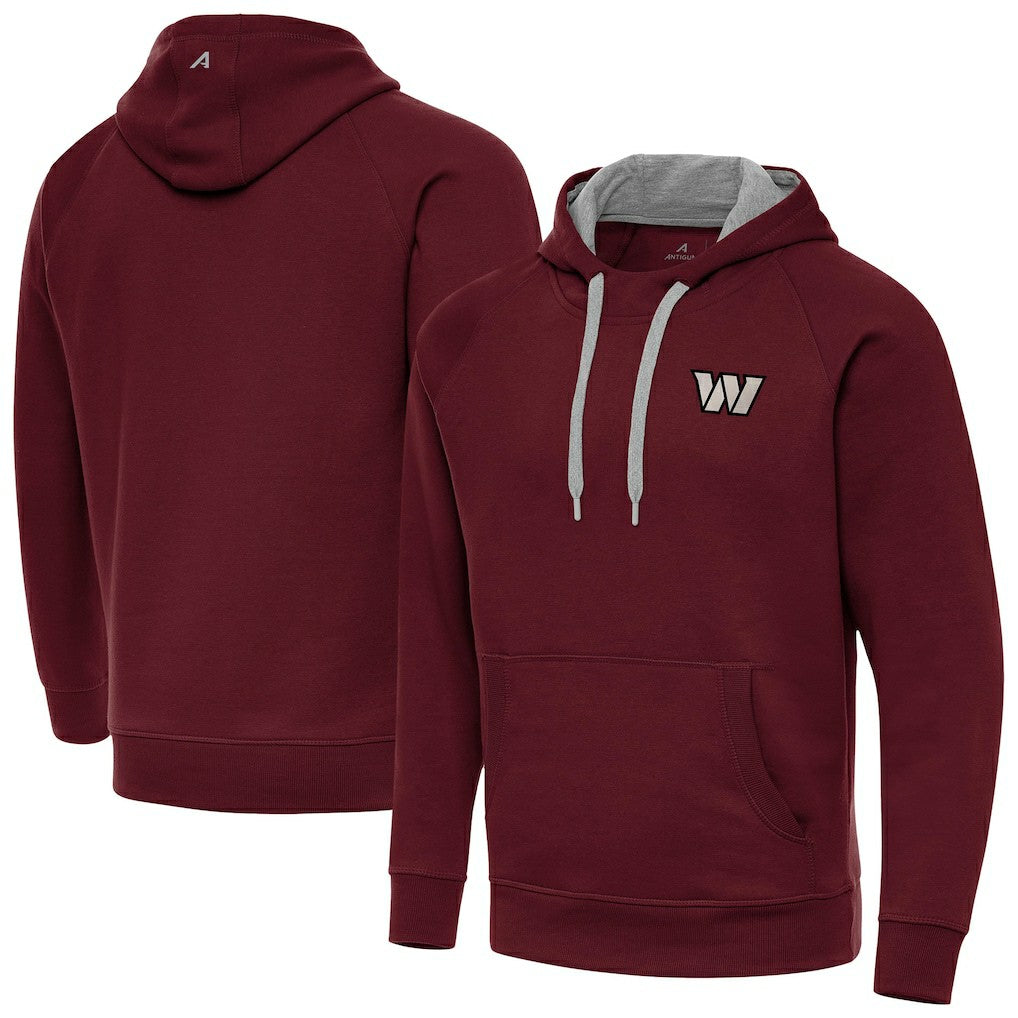Washington Commanders  Antigua Brushed Carbon Victory Pullover Hoodie