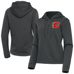 Calgary Flames Antigua Women's Contemporary Quarter-Zip Hoodie Sale