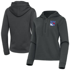 New York Rangers Antigua Women's Contemporary Quarter-Zip Hoodie Online