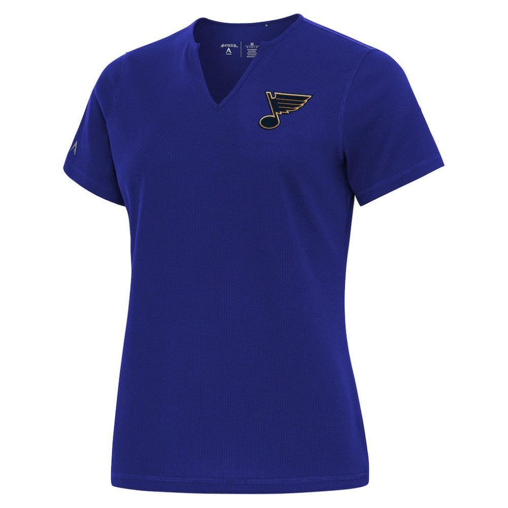 St. Louis Blues Antigua Traveler Rib V-Neck T-Shirt Online