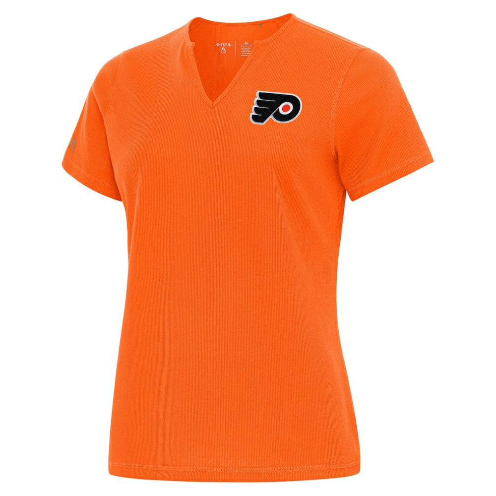 Philadelphia Flyers Antigua Traveler Rib V-Neck T-Shirt For Sale